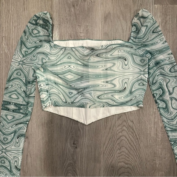 PRINCESS POLLY Beverly‎ Long Sleeve Corset Cropped Top Size 12 NWT - Picture 5 of 9